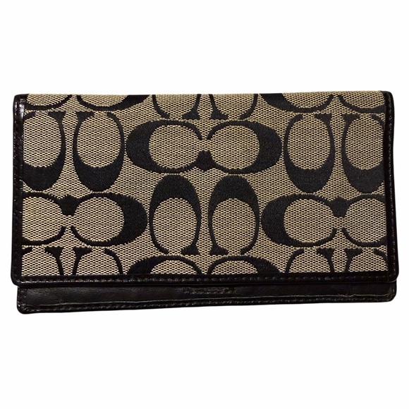 Coach Signature Checkbook Cover - Picture 1 of 7